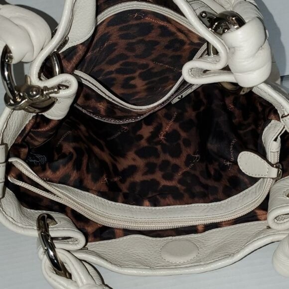 B MAKOWSKY LEATHER BAG HOBO CREAM SHOULDER SATCHEL HANDBAG PURSE WOMEN'S WOMAN'S - Picture 10 of 15